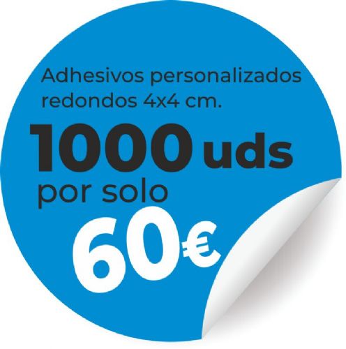 Oferta exclusiva clientes Rótulos Valencia – 1000 adhesivos redondos personalizados Oferta exclusiva clientes Rotulos Valencia – 1000 adhesivos redondos personalizados
