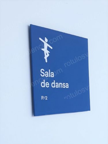 Detalle señaletica placa Planta 2 en Centro Matilde Salvador Aldaia