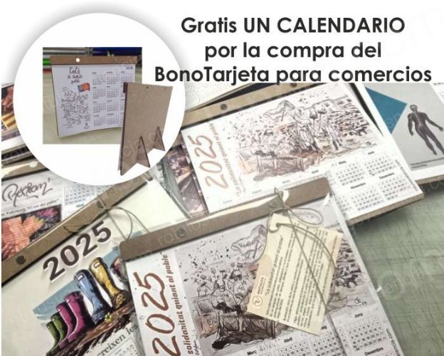 Calendarios gratis por la compra de una tarjeta regalo para comercios afectados por la dana